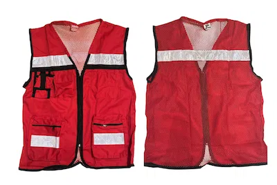 Chaleco brigadista ventilado guindo